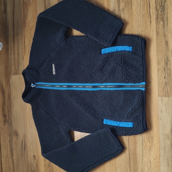 Columbia Boys Fleece Zip Jacket Coat Size Large Blue - Picture 1 of 3